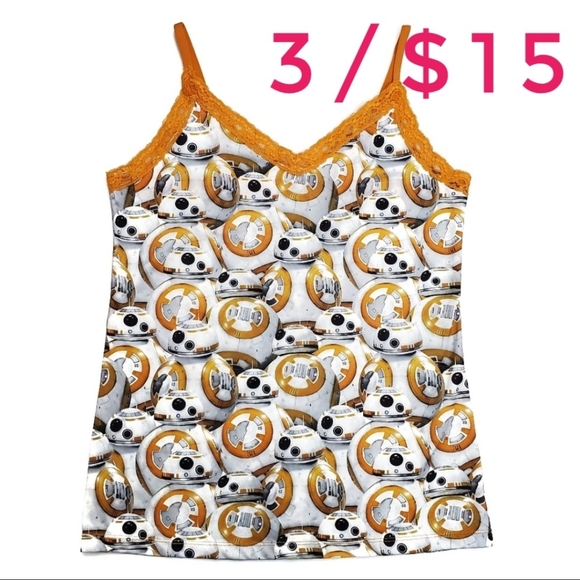 Star Wars Tops - Star Wars BB-8 Droid Lace Trim Cami Camisole